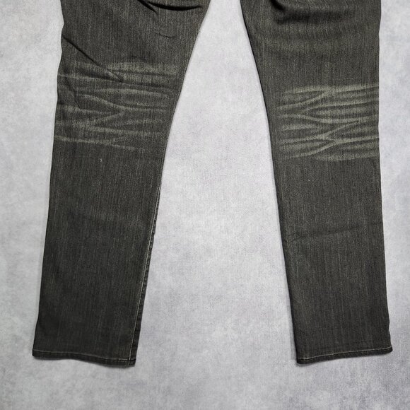 7 For All Mankind Slimmy Jeans Mens 36x34 Slim Fit Stretch Denim Dark Gray Wash - Picture 13 of 14